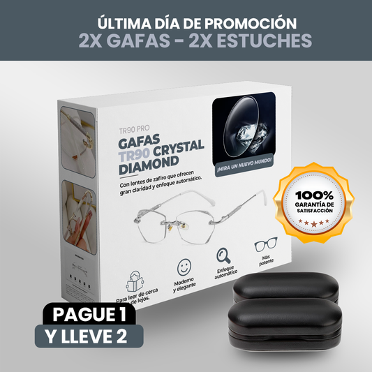 Gafas TR90 CRYSTAL DIAMOND® - ¡Paga 1 Lleva 2 + 2 Estuches de Regalo! 💎